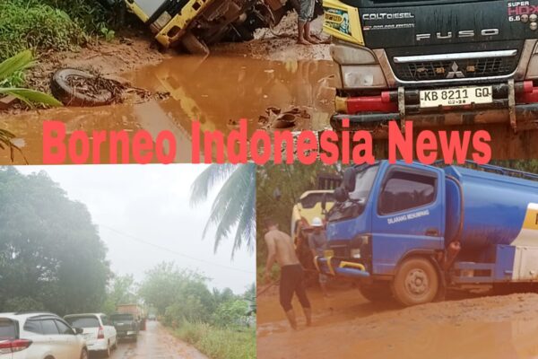Jalan Berlobang Akibatkan Antrian Panjang
