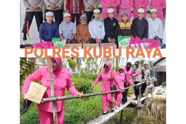 Peringati Hari Bhayangkara, Polsek Teluk Pakedai Tebar Kepedulian di Pondok Pesantren